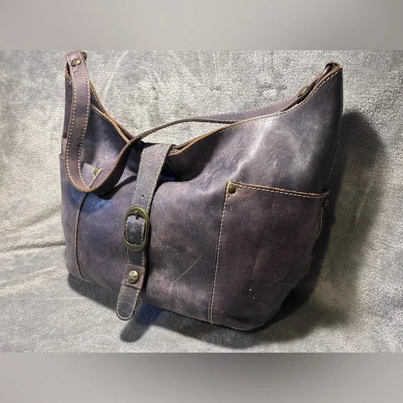 Patricia Nash Distressed Brown Leather Hobo
